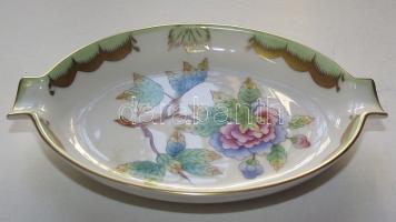 Kézzel festett sorszámozott Viktória-mintás jelzett Herendi porcelán hamutál hibátlan állapotban / Handpainted numbered Herend chinaware ash-tray in flawless condition 13,5x9cm