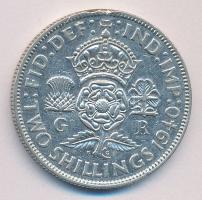 Nagy Britannia 1940. 1Fl Ag "VI.György" T:2/2- Great Britain 1940. 1 Florin Ag "George VI" C:XF/VF