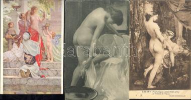 3 db régi képeslap, női aktok
