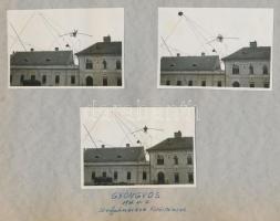 1931-1940 Szépen rendezett fotóalbum közel 300 darab magyar főként városképes fényképpel, mindegyik aláírással + 66 db olaszországi utazásról készített fényképpel /  1931-1940 Nicely arranged album of photos with 296 photos made in Hungary and 96 in Italy