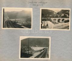 1931-1940 Szépen rendezett fotóalbum közel 300 darab magyar főként városképes fényképpel, mindegyik ...