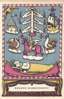 Christmas, Kner Izidor postcard s: Kozma