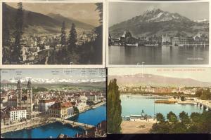6 db régi képeslap svájci városokról