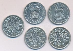 Nagy-Britannia 1926-36. 6p Ag (5x) V. György T:2- Great Britain 1926-36. 6 pence Ag (5x) "George V" C:VF
