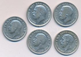 Nagy-Britannia 1926-36. 6p Ag (5x) V. György T:2-
Great Britain 1926-36. 6 pence Ag (5x) "Georg...
