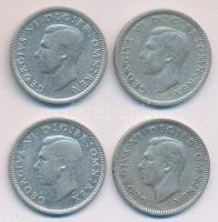 Nagy-Britannia 1941-46. 6p Ag (4x) VI. György T:2-
Great Britain 1941-46. 6 pence Ag (4x) "Geor...