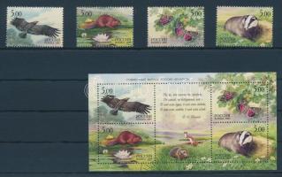 Nature stamps from block + block, Természet blokkból kitépett bélyegek + blokk, Natur Marken aus Block + Block