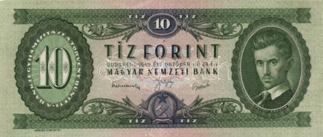 1949. 10Ft alul középen nyomdai hibával T:II
