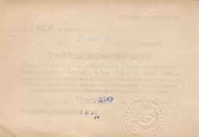 Budapest 1948. Közlekedésügyi Minisztérium Üzemanyagutalványa 5 liter benzin, gazolin, gázolaj bevál...
