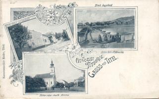 Titel with catholic church and pontoon bridge