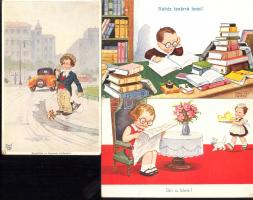 16 db jó állapotú, régi GYEREK motívumlap, sok szignós (John Wills, Mabel Lucie Attwell)