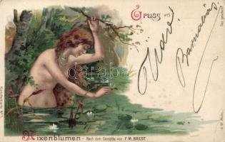 Nixenblumen, erotic litho s: F. M. Bredt (EB)