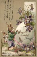 Easter bunnies Emb. litho (EB)