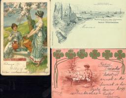 19 db vegyes, háború előtti képeslap sok érdekességgel, jó lapokkal, lithokkal