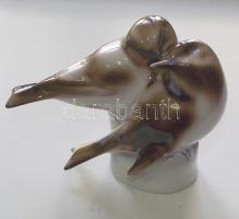 Kézzel festett jelzett Zsolnay porcelán rigók / Handpainted Zsolnay chinaware trushes 10x13cm