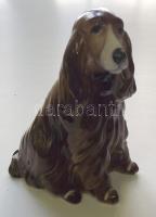 Kézzel festett jelzett Zsolnay porcelán kutya figura / Handpainted Zsolnay chinaware dog figure 9x11cm