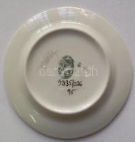 Kézzel festett sorszámozott virágokkal díszített jelzett Zsolnay porcelán kistányér /
Handpainted nu...
