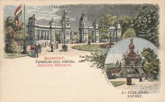 1896 Budapest Ezredéves Országos Kiállítás, Főbejárat 2kr Ga. s: Dörre
