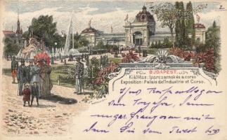 1898 Budapest Ezredéves Országos Kiállítás, Ipari csarnok és korzó, 2kr Ga. s: Dörre