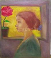 Kontuly Béla jelzéssel: Lány arcképe, olaj-vászon, 46x63cm