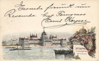 1898 Budapest Ezredéves Országos Kiállítás, Parlament, 2kr Ga. s: Morelli