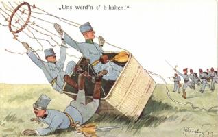 Hot air balloon accident, humour s: Schönpflug