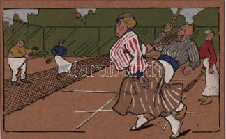 Tennis, hand-painted