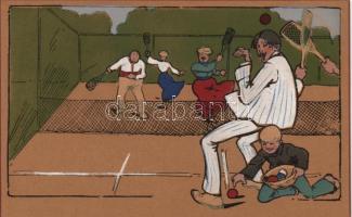 Tennis, hand-painted