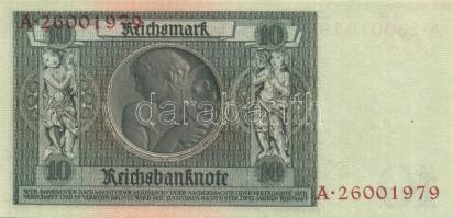 Német 3. Birodalom 1929. 10M nyolcjegyű sorszám, vízjel: Thaer "Kontroll Stempel" T:I-
Ger...