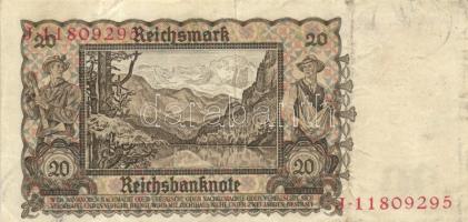 Német 3. Birodalom 1939. 20M T:II-/III
German Third Reich 1939. 20 Mark C:VF/F