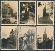 cca 1930 Budapest 25 darab városképes fotó hátán magyarázatokkal 9x6 cm + hozzá kis fotóalbum