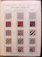 cca 1900 Osztrák anyagminta-oktatóanyag szövetekkel nagy mappában / Austrian cotton samples and fabr...