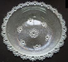 Üveg tál készlet: 2 db nagy tál 6 süteményes 6 kompótos tálka