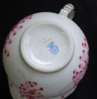 Kézzel festett sorszámozott Waldstein rose-mintás komplett 6 személyes jelzett Herendi porcelán kávé...