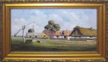 Almássy jelzéssel: Falusi táj, olaj-farost, keretben 48x33cm
