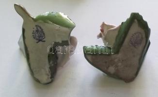 2db kézzel festett sorszámozott jelzett Herendi porcelán rózsa megviselt állapotban /
Chinaware rose...