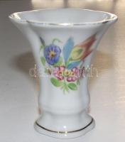 Kézzel festett Bouquet de tulipe-mintás jelzett Herendi porcelán váza / Handpainted chinaware vase 7cm