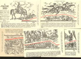 5 db régi motívumlap, A magyar sors, A magyar történelem évszázadai képeslapon, mind megíratlan