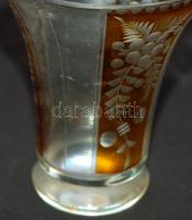Festett üveg váza 13,5cm magas