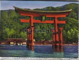 8db japán, 1 szingapúri városképes lap (5 postatiszta) közte a tokiói Buddha szobor, Osakam Sakurájima Vulkán működés közben