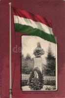 Veszprém Erzsébet királyné szobra, zászló litho