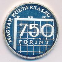 1997. 750Ft Ag "Labdarúgó VB" T:PP Dísztokban, tanúsítvánnyal