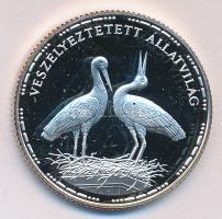 1992. 200Ft Ag "Veszélyeztetett állatvilág-gólya" T:PP