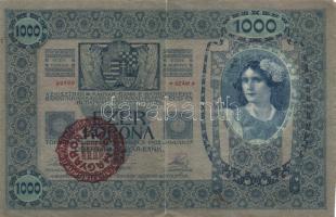 1902. 1000K "Magyarország" piros körlebélyegzéssel T:III