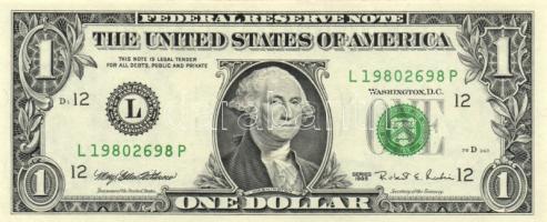 Amerikai Egyesült Államok 1995. 1$ "L" (2x) egymás utáni sorszámmal + 2006. 1$ "F&quo...
