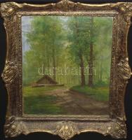 Mesterházy Dénes: Erdei lak, olaj-vászon, jelzett, 40x50, keretben