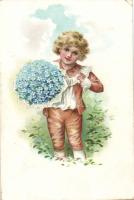 Child with flowers, litho, Emb. (EK)