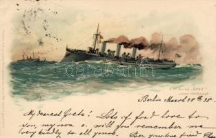 Greif 1898 mit Privatmarke C Litho  (fl)