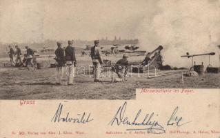 K.u.K. artillery unit, shooting cannons