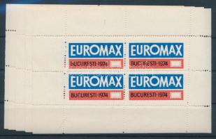 Románia 1974 Euromax bélyegkiállítás levélzáró kisív 5db